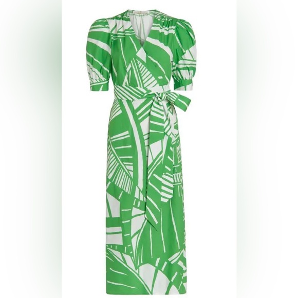 Marie Oliver Dresses & Skirts - Marie Oliver Rita Wrap Verdant Green Patterned Long Summer Dress Size XS NEW NWT